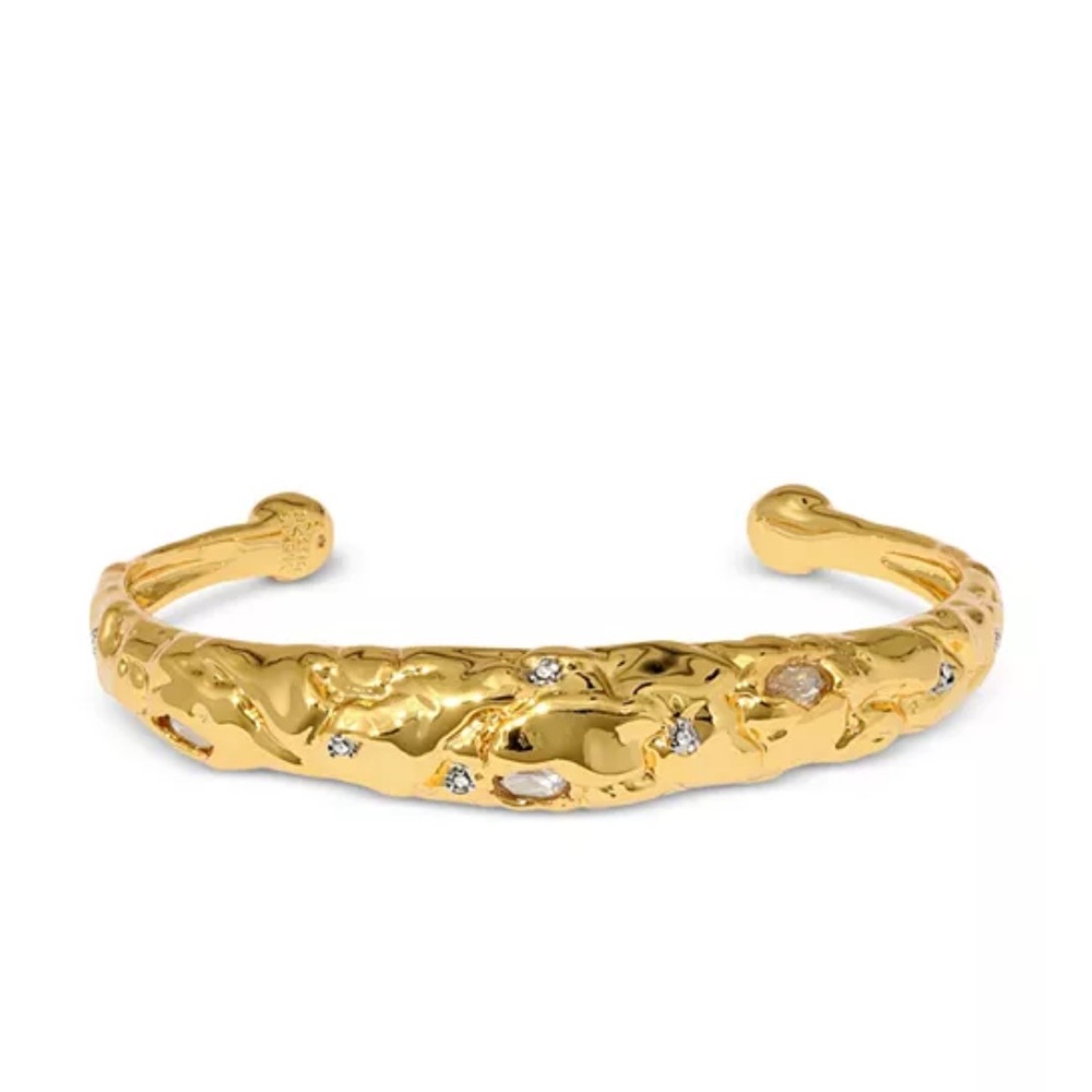 ALEXIS BITTAR • Gold Brut Pavé Crystal Sculptural
Cuff Bracelet - Picture 10 of 12